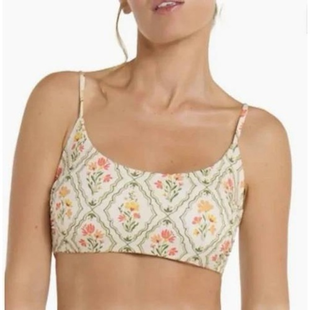 Hermoza Paloma Reversible Top Tile Floral Bikini Swimsuit Sz 12 NEW Boho Resort